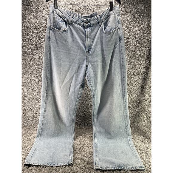 H&M Jeans Women’s Size 12 Wide High Waist Full Length Light Blue New With Tags - Picture 4 of 9
